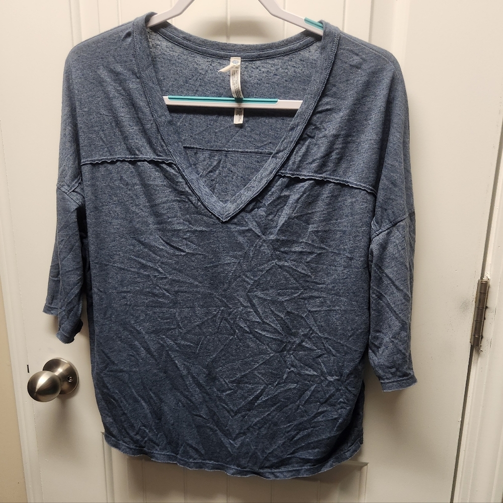 Oversized XS Blue Free People Movement Tee